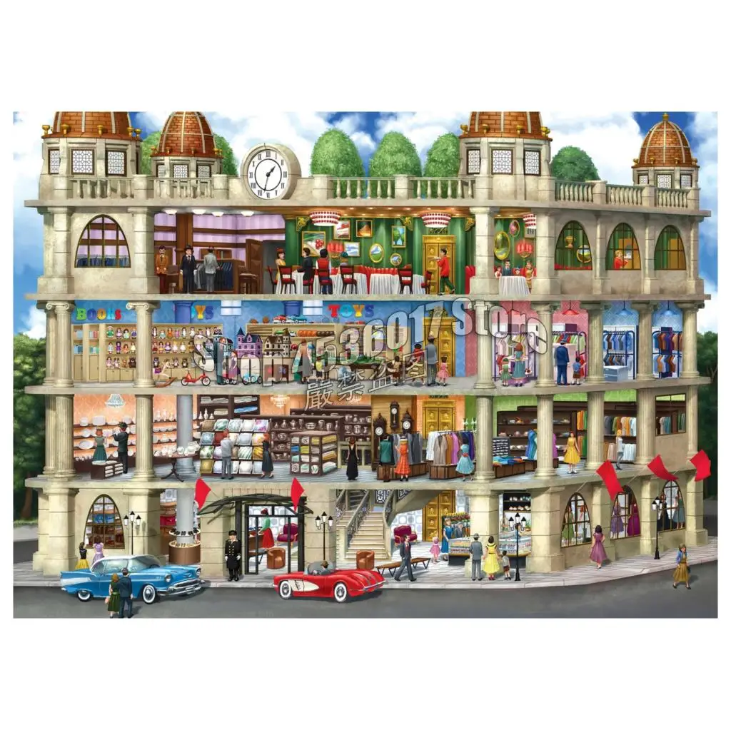 

5D Diy Diamond Painting Fields Department Store Cross Stitch Embroidery Wall Sticker Diamond Mosaic Christmas Crafts Rhinestone