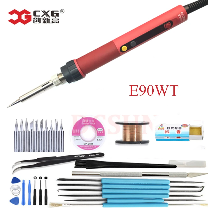 

CXG 60W 90W 110W LED Digital Adjustable Electric Soldering Iron Constant temperature Soldering Station E90WT E110WT E60WT