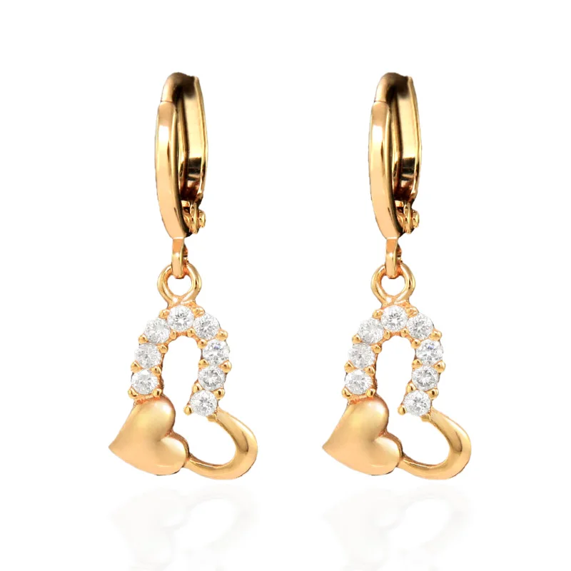 

Dangle Heart Gold Earings Long Earrings Women Oorbel Boucle D'oreille Pendants Aretes Largos Orecchini Pendenti Kolczyki E2548