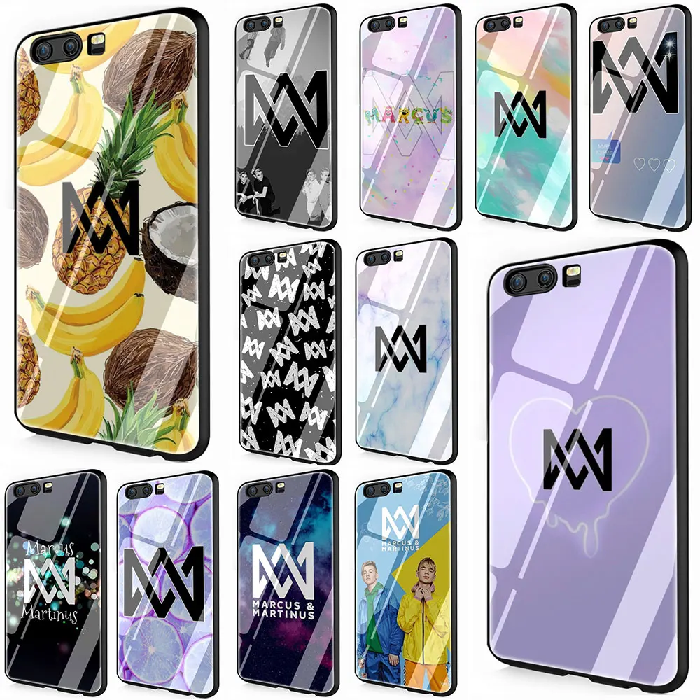 

Marcus & Martinus M & M Tempered Glass Cover Case for Huawei P10 P20 P30 Mate 20 Honor 9 10 Lite Pro 7A 8X P Smart