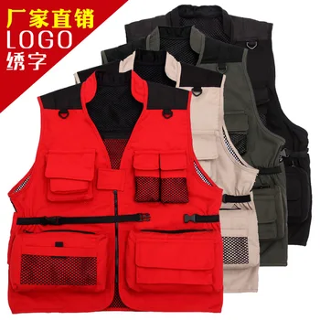 

Outdoor Quick Dry Men Women Fishing Vests Breathable Multi Pocket Mesh Jackets Photography Hiking Vest