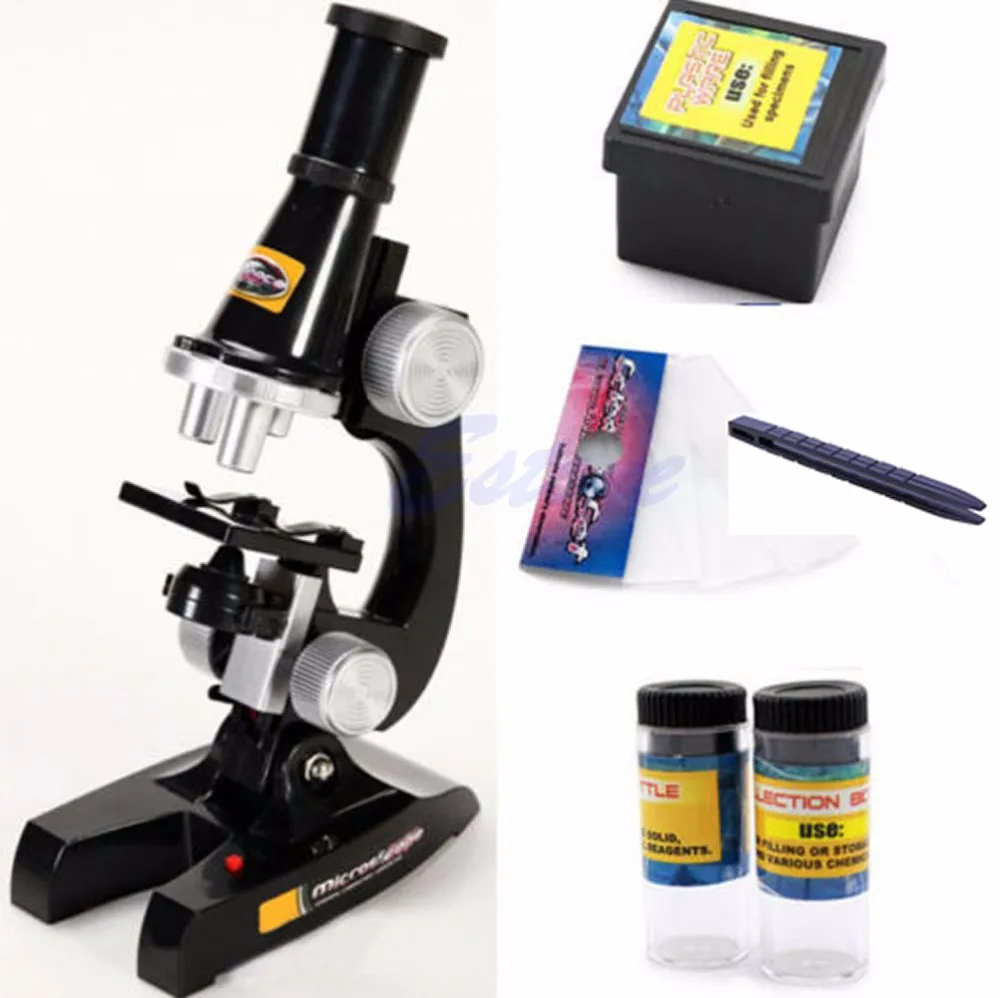 OOTDTY 450X 100X 200X Microscope Kit Science Chemical Laboratory