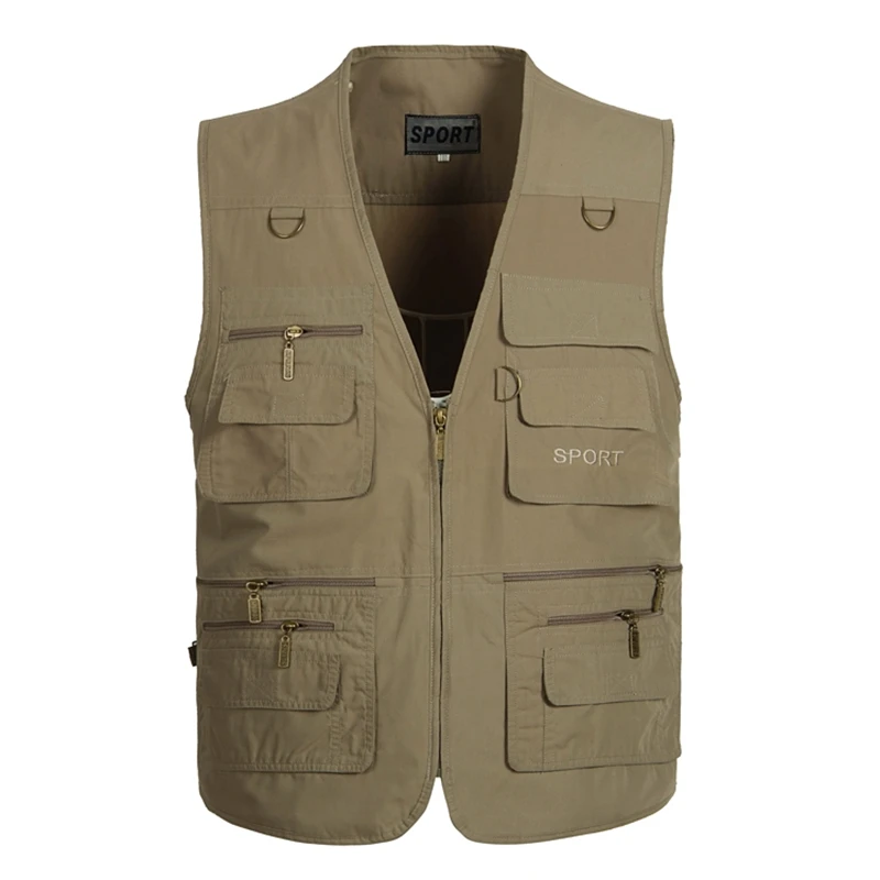 

Summer spring 15 quinquagenarian vest male multi-pocket vest plus size loose male vest