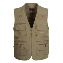 Summer spring 15 quinquagenarian vest male multi-pocket vest plus size loose male vest 