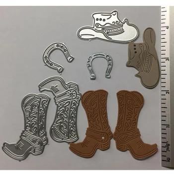 

Cowboy Boots Hat Metal Steel Embossing Cutting Dies for Scrapbooking Craft Dies Photo/Album Card Decoration 2018 Paper Template