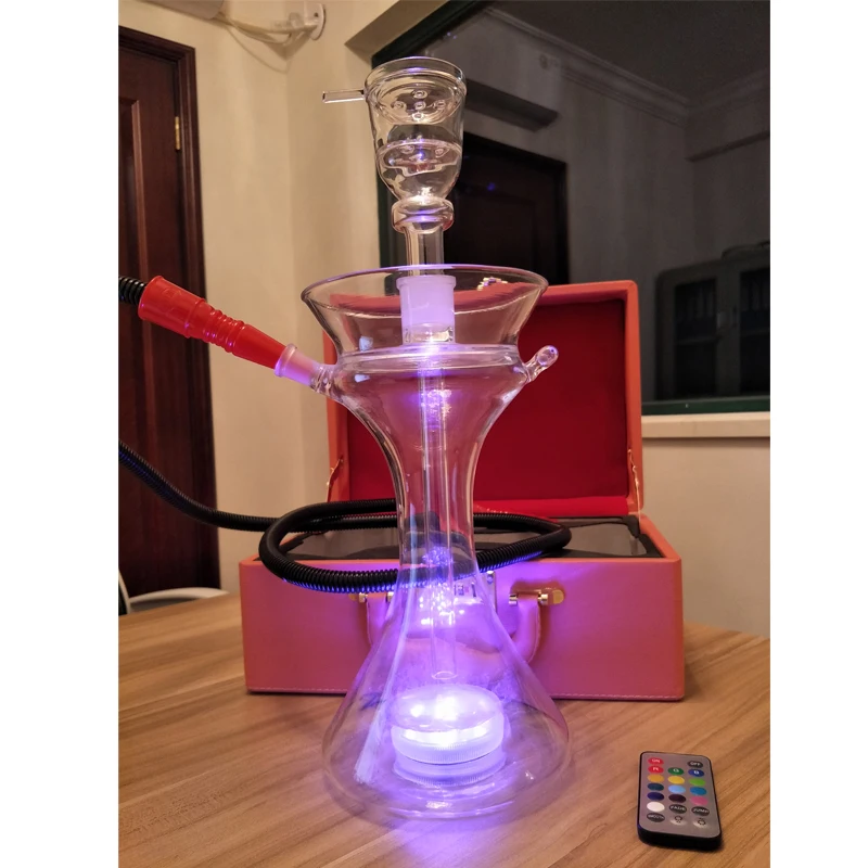 cocktail led glass hookah vapor hookah trophy shisha leather lock bag