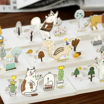 

5pcs Korea Stationery Forest Elements Cute Cartoon Animal Greeting Cards Greeting Card 8 Selection