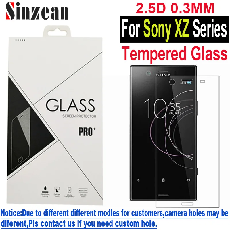 

Sinzean 100pcs For Sony XZ1/XZS/XZPremium/XZ3/XZ4 Compact/ Tempered Glass screen protector with retail package 0.3mm 2.5D 9H