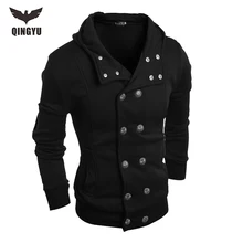 Hot 2016 New Arrival Gary Cotton Mens Winter Hoodies Villus Male Sweatshirts High Quality Askew Button Hooded Brands Men’s Coats
