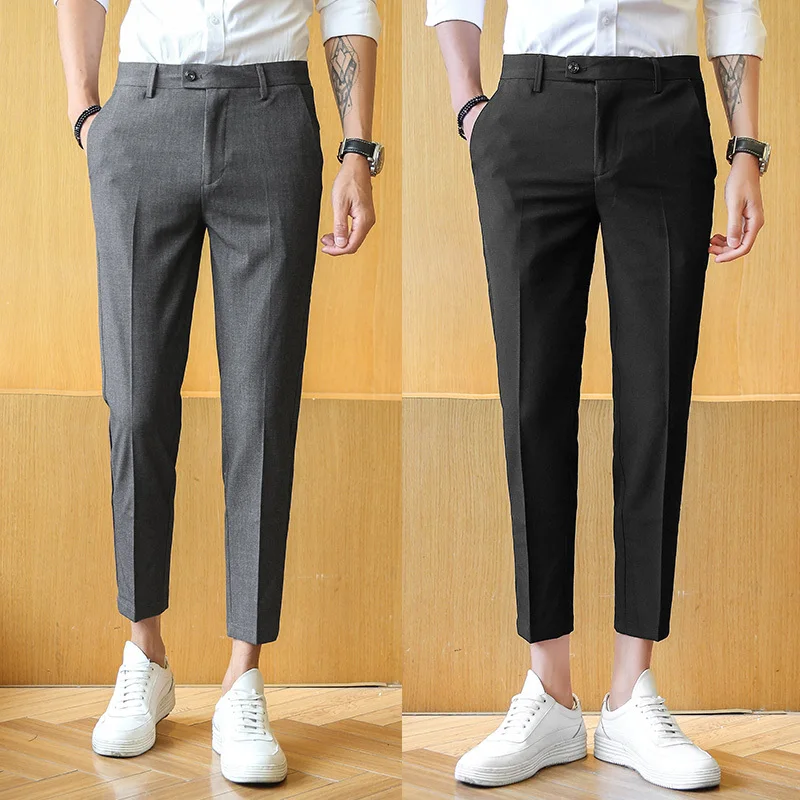 2018 Spring And Summer New Men's Simple Solid Color Personality Business Casual Trousers Fashion Young Wild Temperament | Мужская