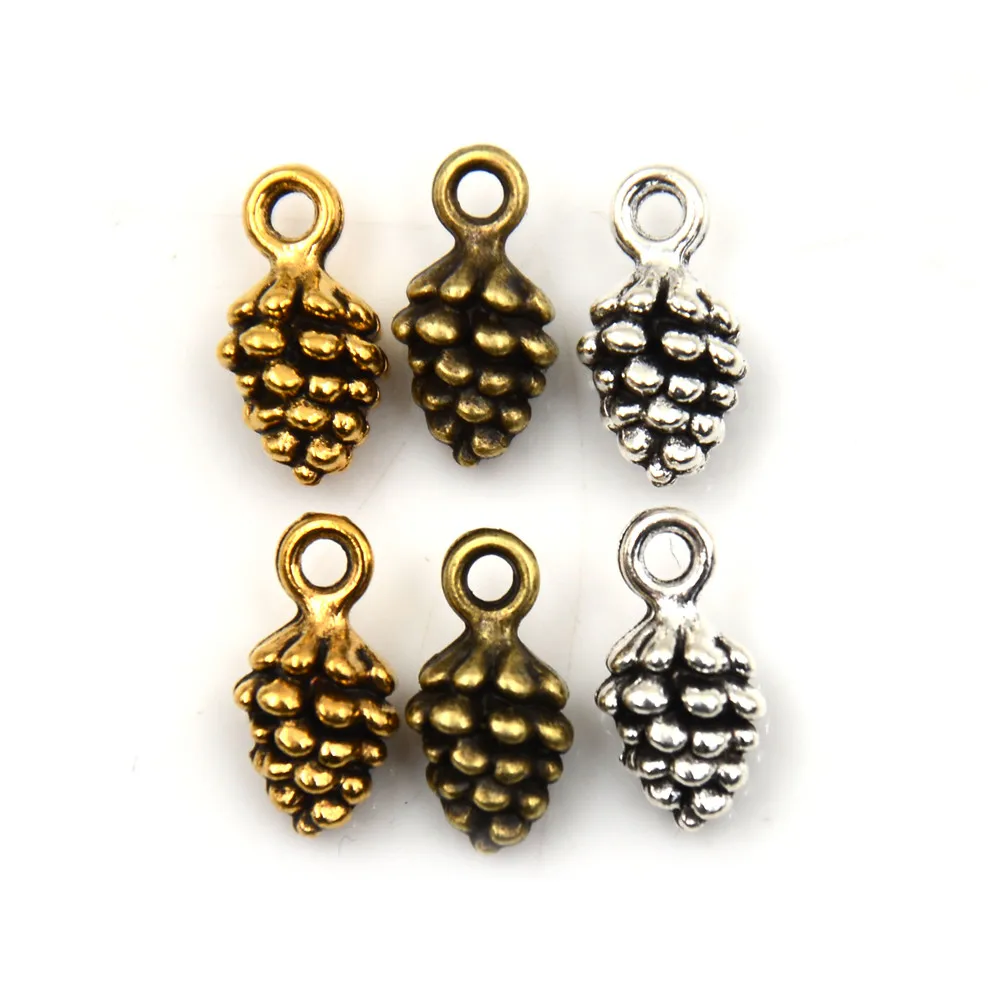 10 шт. античный кулон подходит для винтажного тибетского серебра DIY Подвески Pinecone