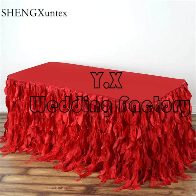 

Nice Looking Wicker Taffeta Table Skirt Table Cloth Skirting For Wedding Banquet Decoration