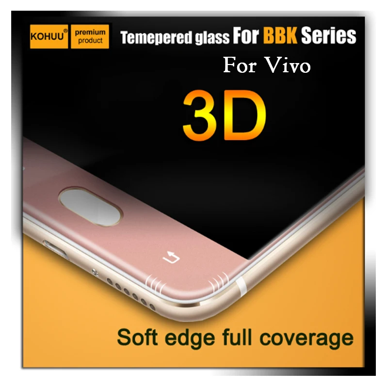 

3D Soft edge Full Coverage Tempered Glass Screen Protector Film For VIVO X6 X7 X9 PLUS X5PRO V3 Max V5 Y55 Y66 Y67