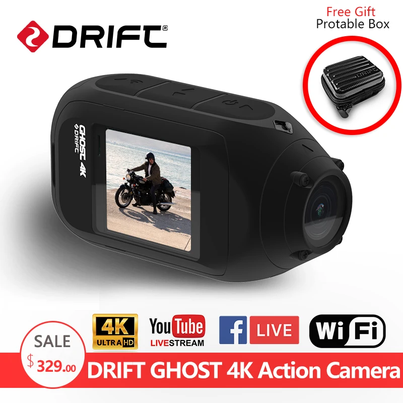 Drift Ghost-4K Action Sport Camera Motorcycle go Bike Bicycle pro Helmet mini Camcorder WiFi Wireless Streaming Broadcaster DVR