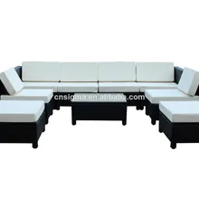 9 шт. люкс плетеная патио секционные Крытый открытый диван Мебель комплект