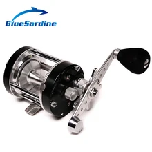 Правой рукой металлический литой Барабаны колеса черный Приманка литья Рыбалка Катушка лодка море морской 3+ 1 подшипник Baitcasting катушки