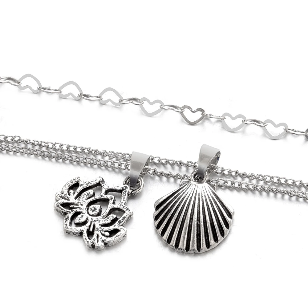 1 комплект дизайн в стиле бохо пляжная волна ракушка ножной браслет серебряный браслет для женщин модные украшения с шармами цепочка на подарок ножные браслеты для девочек