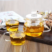 Новое поступление Набор для цветочного чая 1pot+ 2 чашки термостойкий стеклянный чайник и кружка креативная посуда для напитков