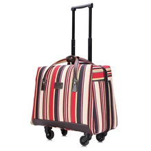 Женская Ретро-полосатая многофункциональная сумка для багажа на колесиках, сумка на колесиках, сумка для покупок, сумка на колесиках для девочек