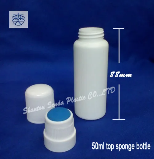

Free shipping 20pcs/lot 50ML Plastic Bottles with Sponge Applicator PP,blue sponge bottle,liquid bottle,50ml applicator bottle