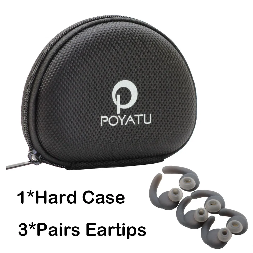 POYATU Portable Mini Zipper Earphone Hard Case Earbuds Eartips For JBL Synchros Reflect BT Ear Tips Silicone Ear Tips Buds  (15)