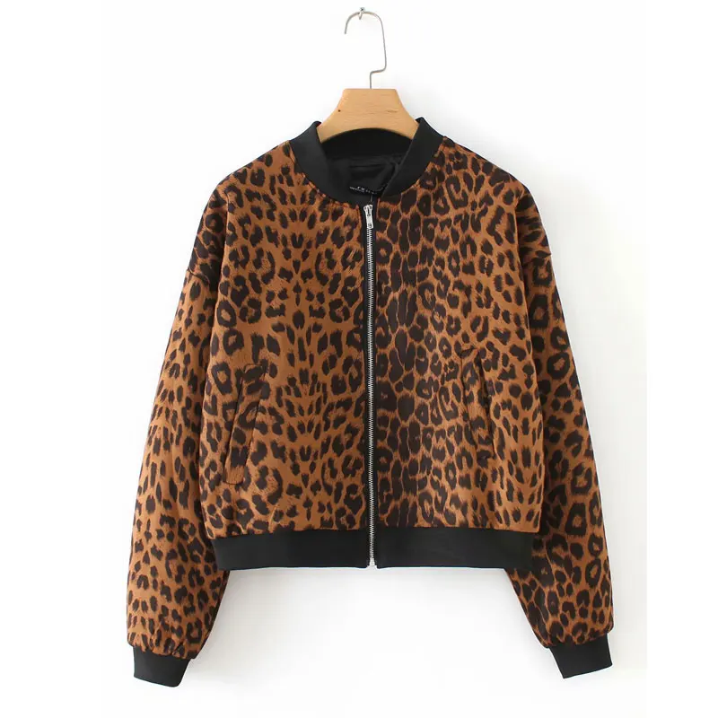 Apperloth леопардовые куртки женские весенние замшевые кожаные короткая куртка на молнии Пальто осенние базовые повседневные куртки Уличная верхняя одежда - Цвет: dark leopard