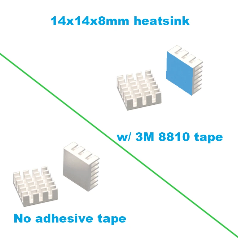 En-Labs10pcs алюминиевый электронный чип радиатор опционально 3M8810 термальная Двухсторонняя клейкая лента, 10X10,13X13,14X6,14X14