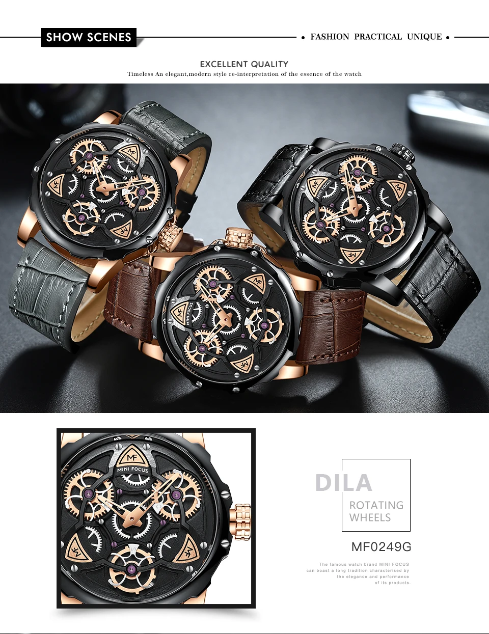 MINIFOCUS мужские часы Роскошные брендовые военные спортивные часы мужские 3D Кварцевые водонепроницаемые кожаные часы Relogio Masculino