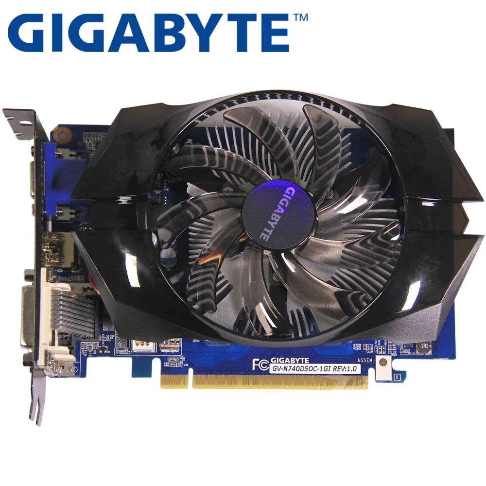 Оригинальная Видеокарта GIGABYTE GT740, 1 ГБ, 128 бит, GDDR5, видеокарты для nVIDIA Geforce GT 740, используемые карты VGA, прочнее, чем GTX650