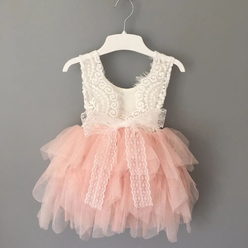 Красивые платья для маленьких девочек на день рождения кружевное нарядное платье детское платье принцессы Стразы Пояса Платье-пачка вечерние платье Платье с цветочным узором для девочек