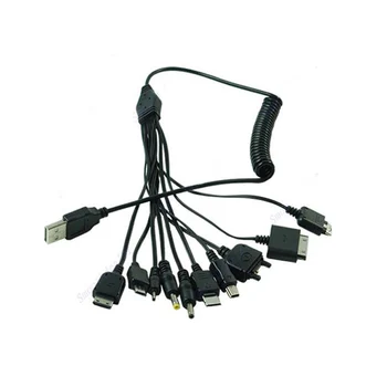 

Multi-Function Charger Cable 10 in 1 Universal Micro Mini USB Cables Multi Jack Charger Cable Spring Line Bundles