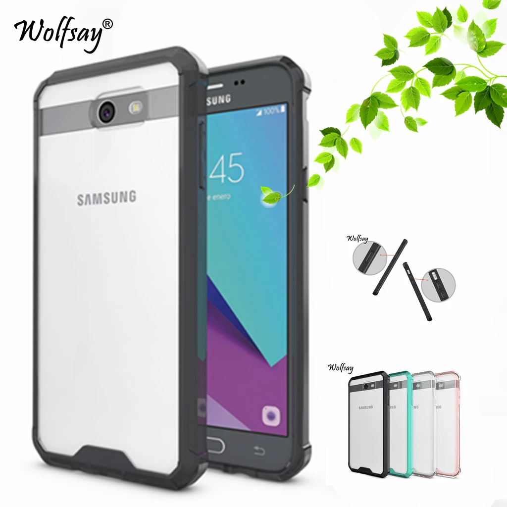 

Wolfsay Cover For Samsung Galaxy J7 2017 J727 Case Shockproof TPU Transparent PC Case For Samsung Galaxy J7 2017 US Version Case