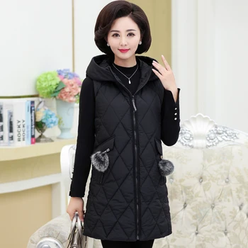 

Autumn Winter Cotton Vest Women Ladies Casual Waistcoat Female Sleeveless Long Vest Jacket Slim Warm Simple Coat Plus Size 5XL