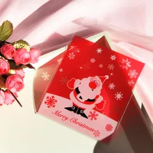 10*11+ 3 см Упаковка печенья Санта Клаус печенье самоклеящийся клейкий пластиковый пакет закуски пакет дрожжи 100 шт./лот