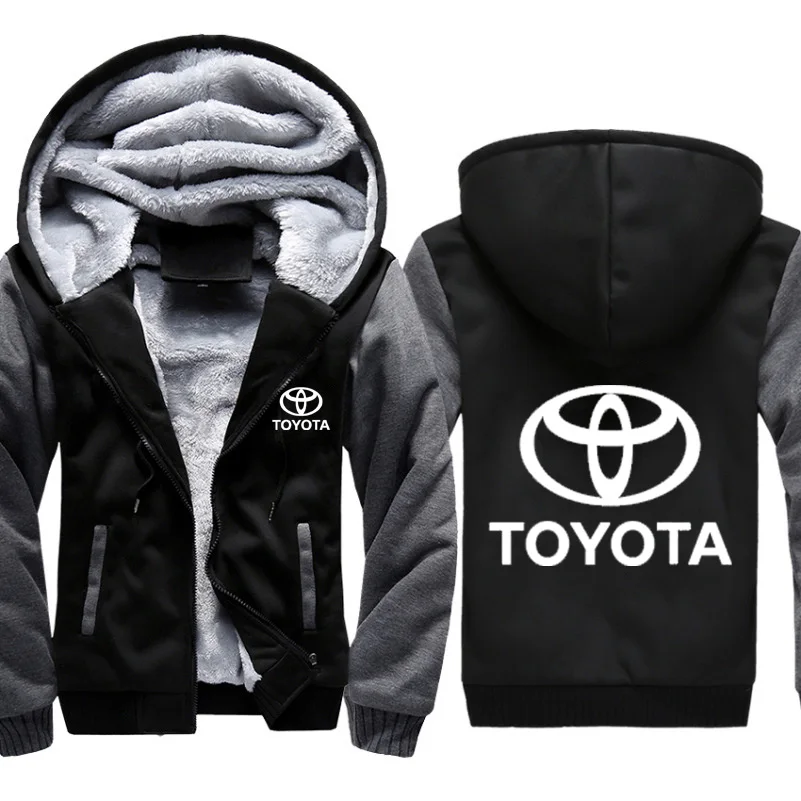 Мужские толстовки с капюшоном с логотипом Toyota, мужская куртка с капюшоном, зимняя плотная Теплая Флисовая хлопковая камуфляжная куртка на молнии, мужская куртка-реглан - Цвет: 807