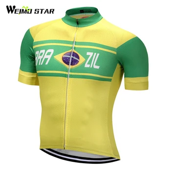 

Weimostar 2018 Pro Team Brazil Racing Sport Bicycle Cycling Clothing Breathable mtb Cycling Jersey Mountain Road Bike Jersey