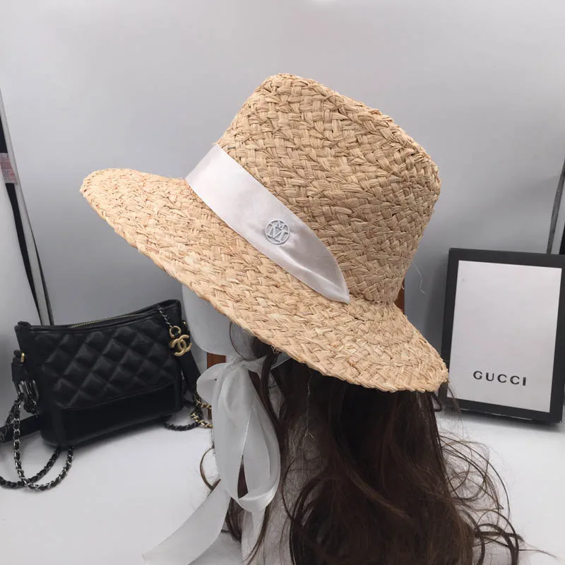 

Summer, new Sir Lafite grass straw hat bow tie with M standard female hat sun hat is prevented bask in restoring ancient ways