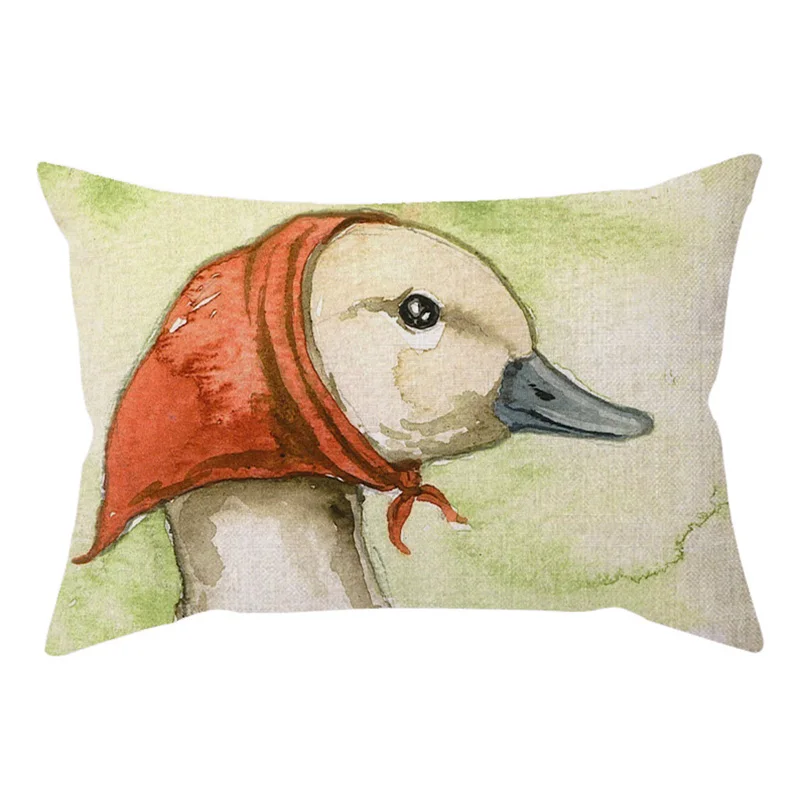 30x50cm Cute Animal Bird Wear a hat Colorful Vintage Sofa Decorative Throw Pillow Case Hen Crow Funny Car Chair Cushion Cover M088-4