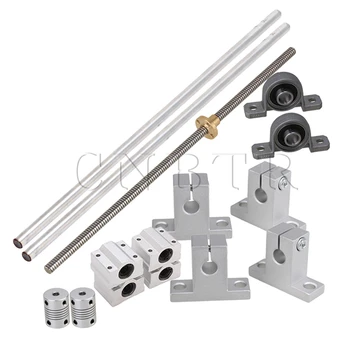 

CNBTR Horizontal Linear 300mm Optical Axis & 2mm Lead Rods with Nuts Linear Slide Block & Stepper Coupler Dual Rail Support Set
