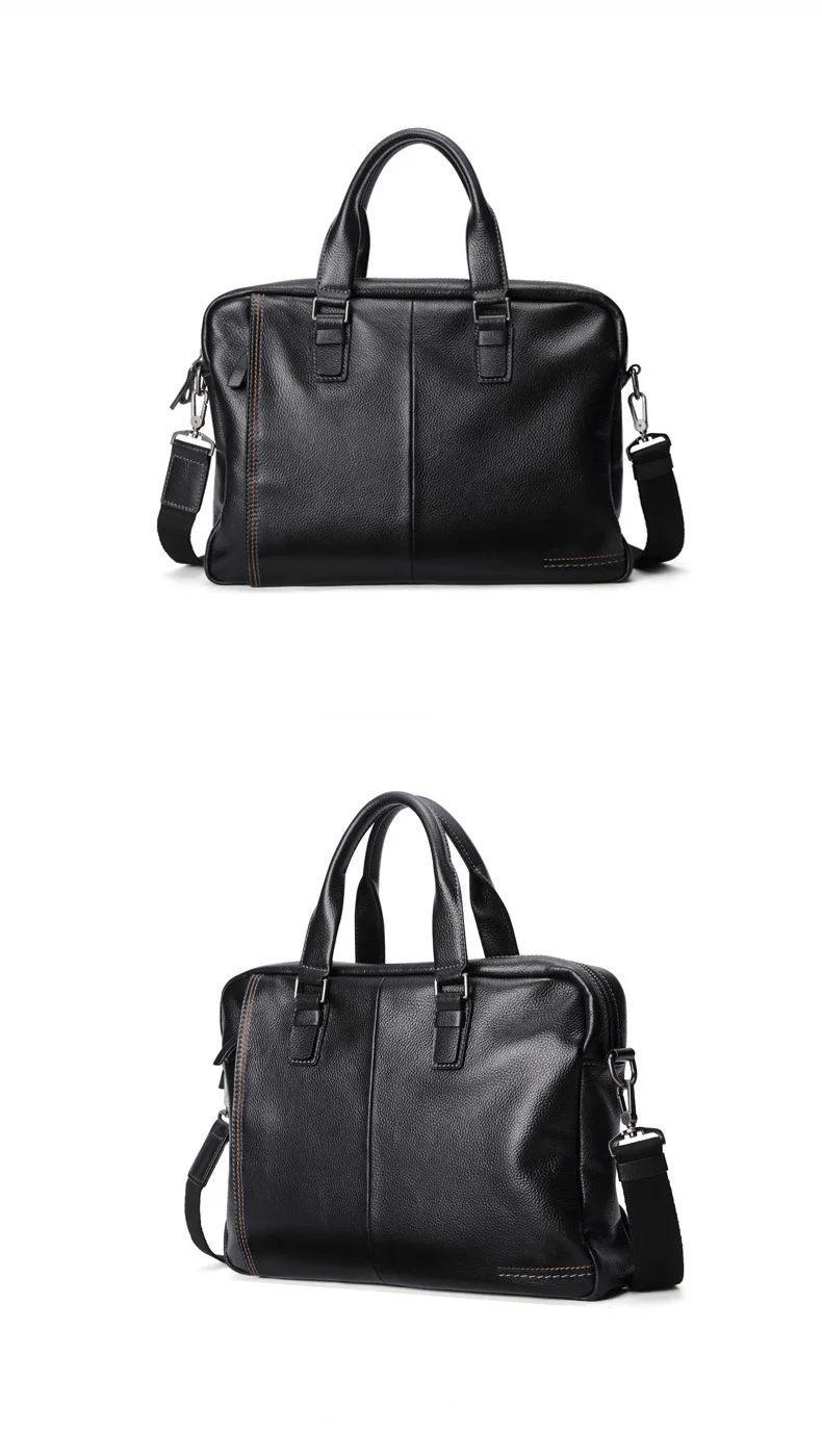 Новая модная мужская сумка из натуральной кожи Для Мужчин's Портфели большой Ёмкость Бизнес Сумки мужского плеча Сумка для ноутбука сумки