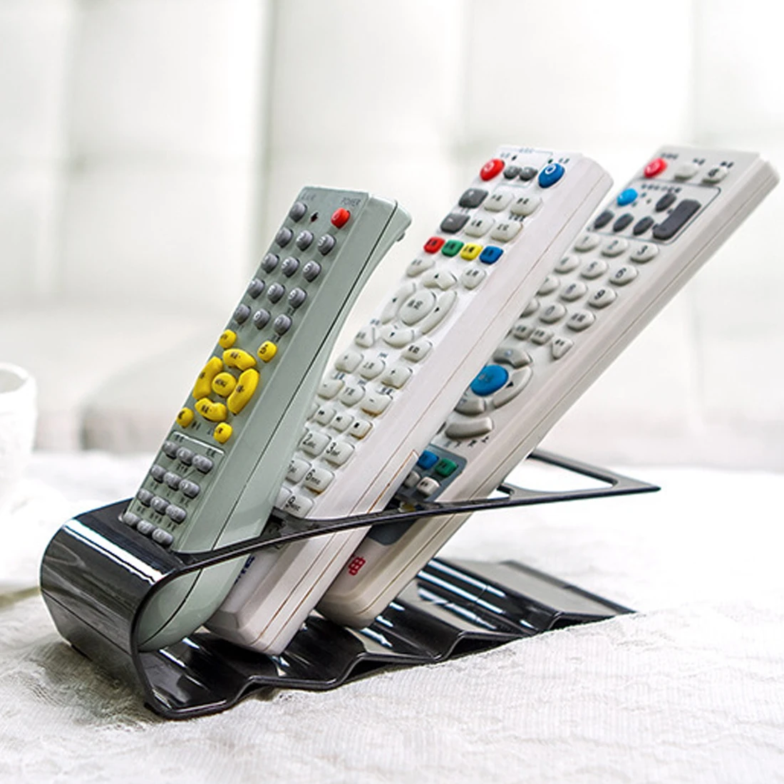 Acrylic Four Lattice Remote Storage Rack TV DVD VCR Step Remote Control