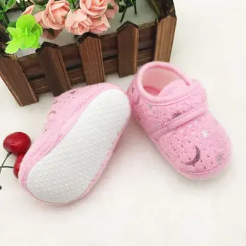 

Star Printed Infants Baby First Walkers Boys Girls Hook & Loop Anti-slip Shoes Crib Shoes Prewalker