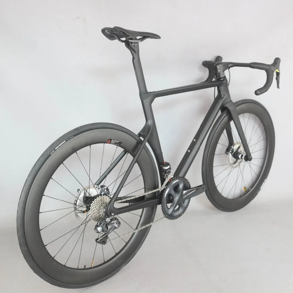 Clearance 2019 Disc Carbon Road bike Complete Bicycle Carbon with SH1MANO R8070 DI2 groupset  DT350 hubs wheel . 13