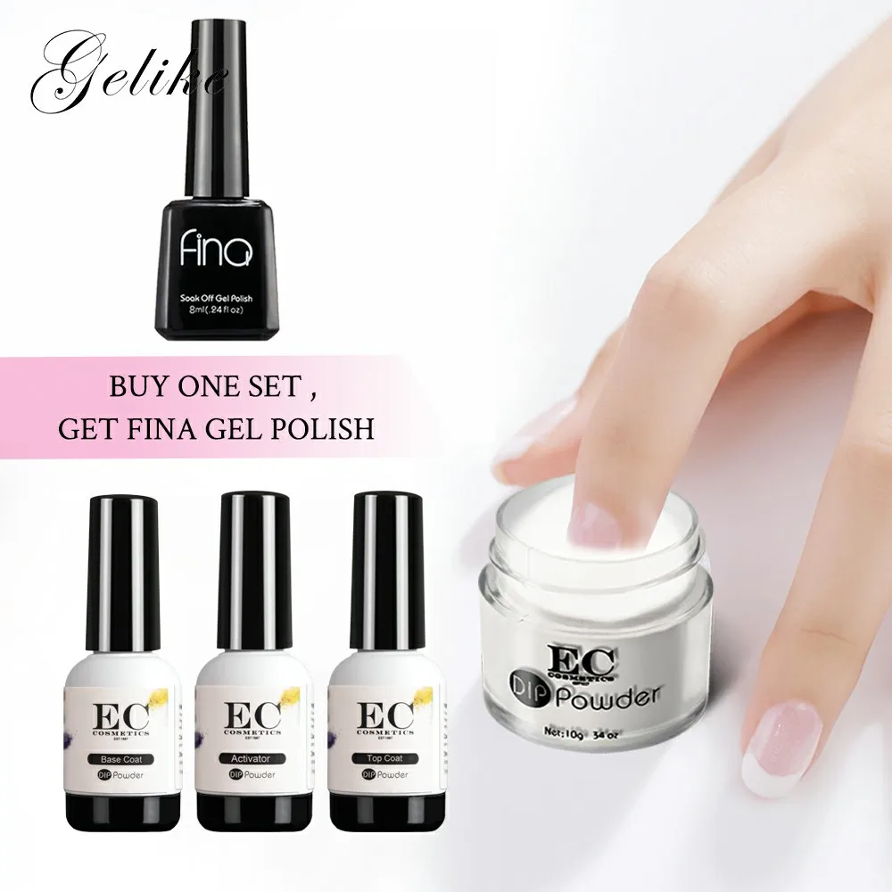 

Gelike Nail Dip Powder System 10g/pcs Set Cosmetics Powder Gel Nail Glitter Polish Kit Colors Dipping Powder