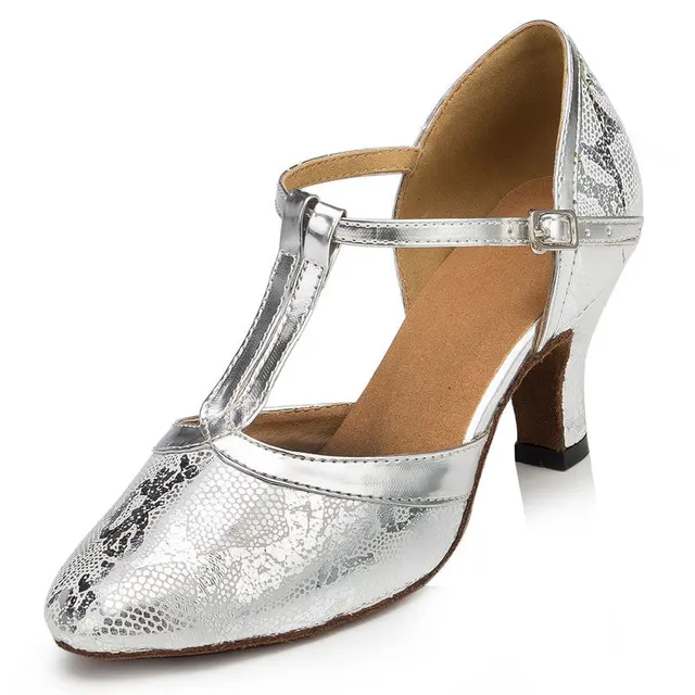 White satin Women's Autumn and Winter Latin /Modern dance shoes Ballroom dancing shoes Party