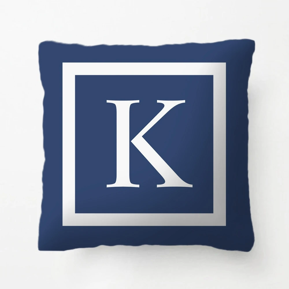 

Teal Blue Or Any Color Monogrammed Modern Pillow decorative Cushion Cover Pillow Case Customize Gift For Living Room Pillowcase