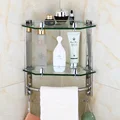 Sus304 Edelstahl Silber Glatte Spiegel Ecke Rack Glas Bad Regal Handtuch Rack Bad Zubehör Wand Halter-in Badezimmerregale aus Heimwerkerbedarf bei