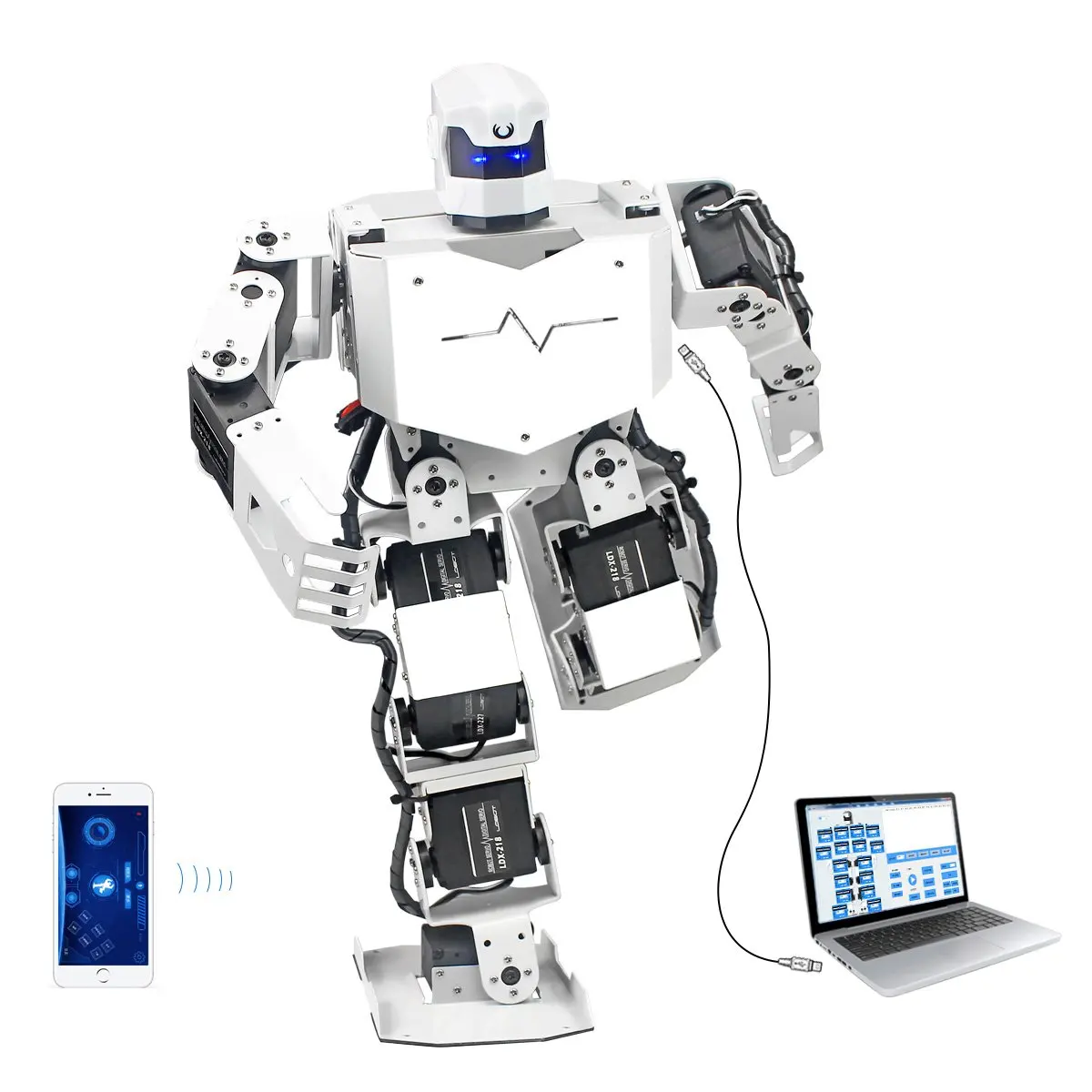 

LewanSoul H3S 16DOF Biped Humanoid Robot Kit with Free APP, MP3 Module, Detailed Video Tutorial Support Sing Dance(Assembled)