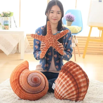 

Creative 3D Simulation marine life Conch doll Plush Toy Doll conch shells cusion starfish pillow sofa cushions Bed Car Decor
