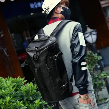 

bag again 030117 new hot man leather backpack male casual travel bag